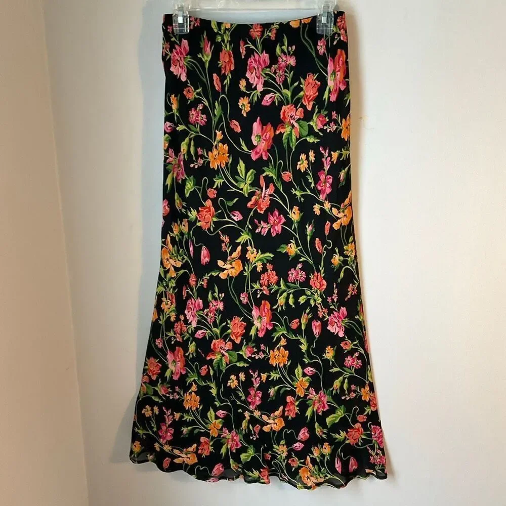 Vintage 90s Floral Maxi Skirt, 8. 90210 boho flowermarket